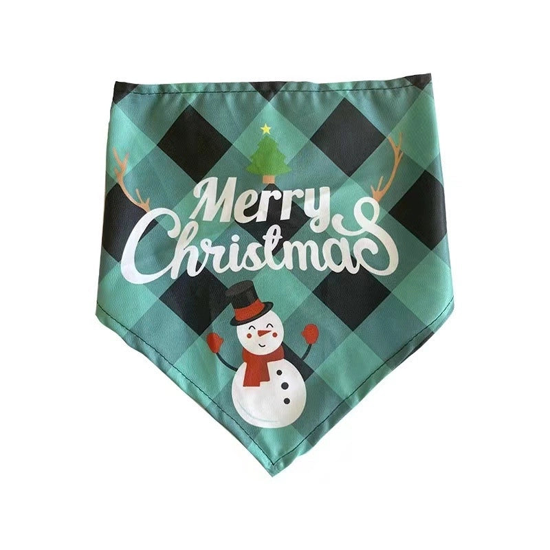 British Style Polyester Christmas Lattice Pet Saliva Towel