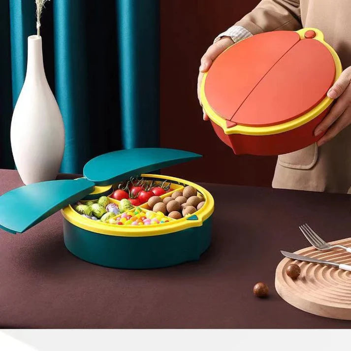 Household Divided Fruit Bowl With Lid