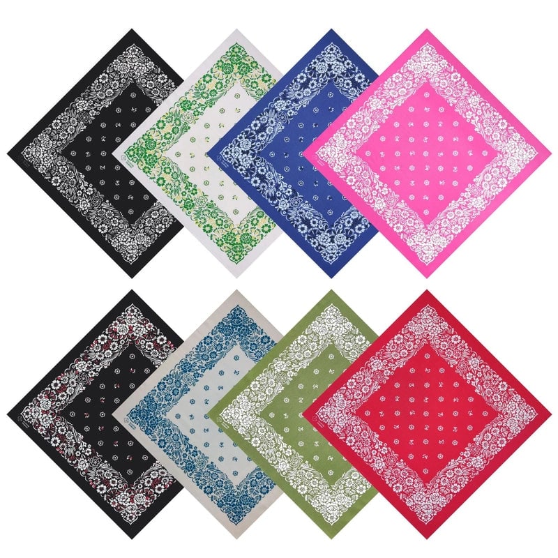 In Stock Cotton Paisley Cashew Flower Square Scarf Hip Hop Hip Hop Hip Hop Sports Riding Headscarf Straight Hair