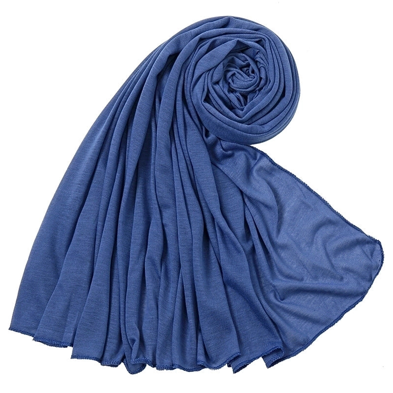 Women's Minimalist Solid Color Mercerized Cotton Winter Scarves