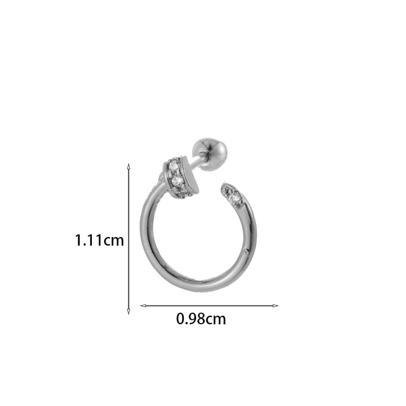 Ear Cartilage Rings & Studs Geometric Copper Plating Artificial Gemstones
