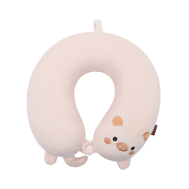 Cartoon Memory Cotton U-shaped Pillow Leisure House Travel Office Neck Pillow Slow Rebound Aircraft Travel Neck Pillow