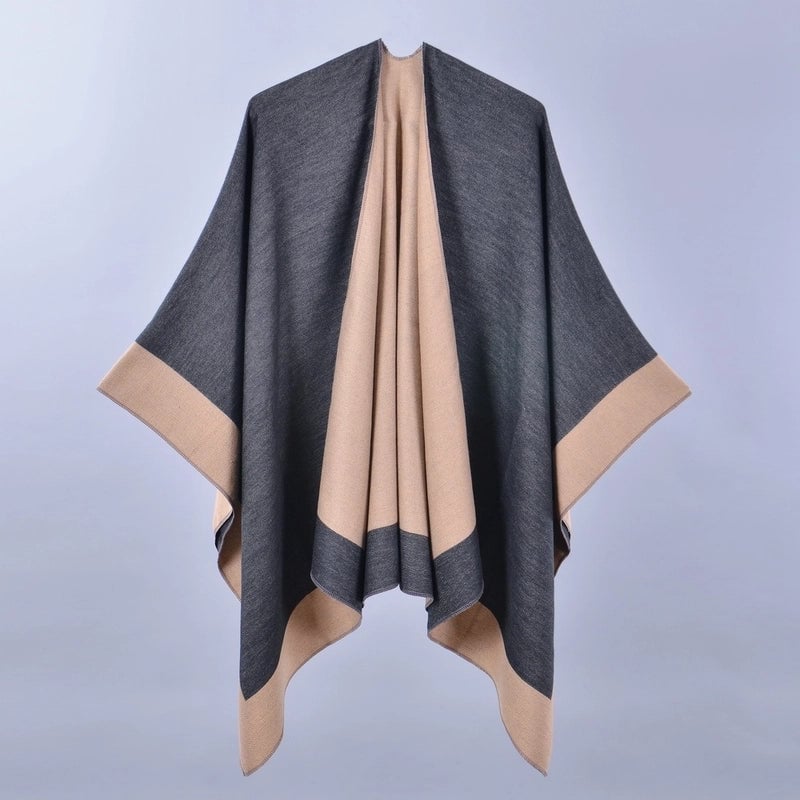 Women's Casual Color Block Imitation Cashmere Shawl