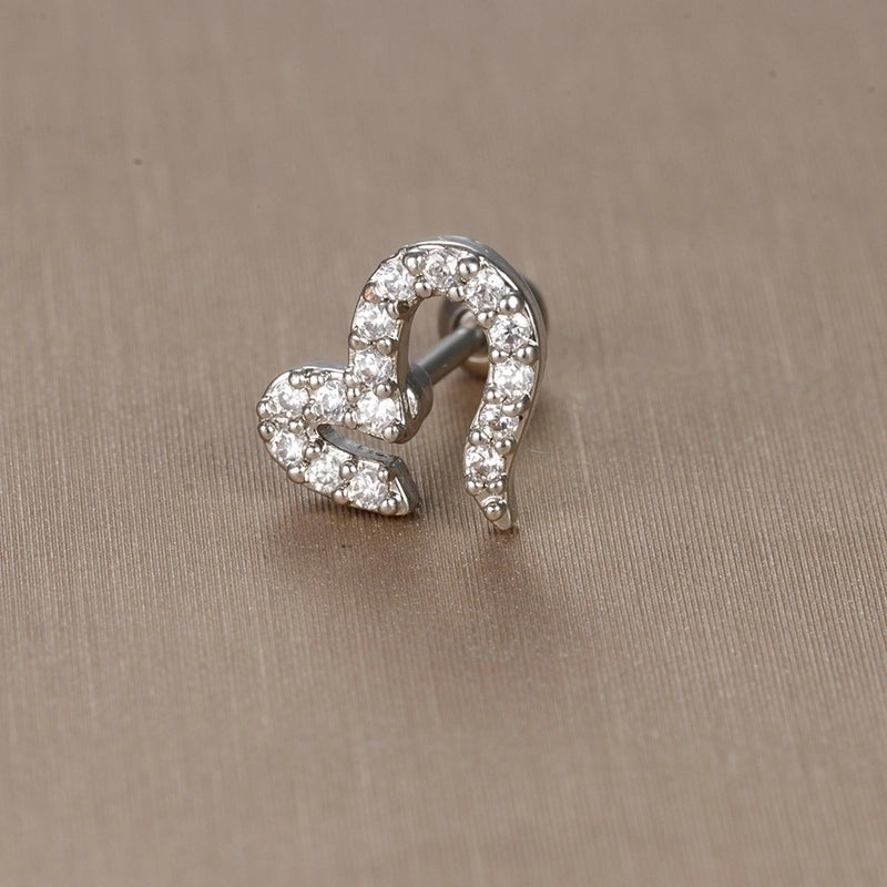 1 Piece Sweet Minimalist Flower Plating Inlay Titanium Steel Zircon Ear Studs