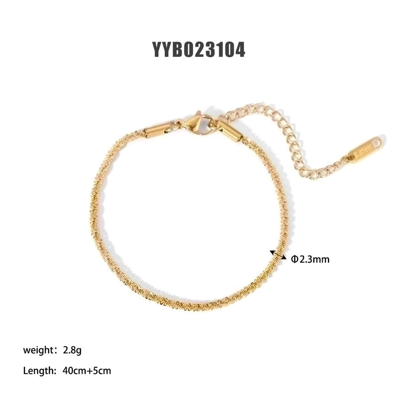 Modern Style Geometric 201 Stainless Steel 18K Gold Plated Bracelets In Bulk