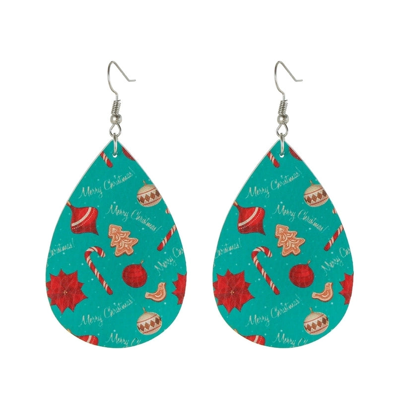 Fashion Water Droplets Pu Leather Handmade Women's Drop Earrings 1 Pair