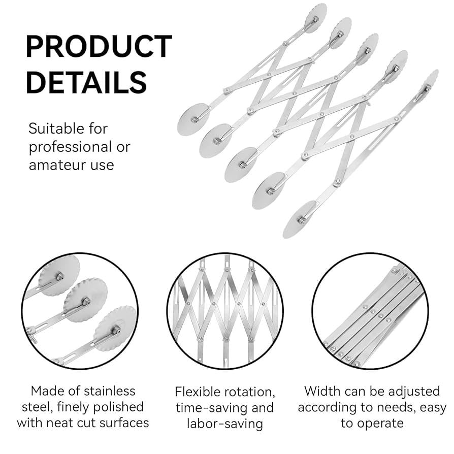 5 Wheel Pastry Cutter (STAINLESS STEEL)