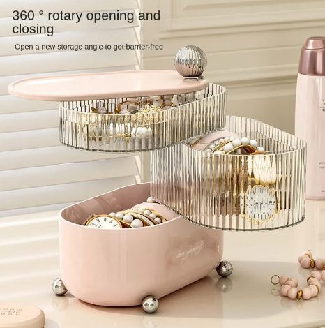 Multi Layer Rotating Desktop Cosmetic Organizer