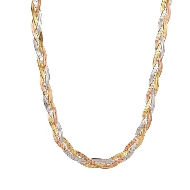 Fashion Twist 304 Stainless Steel 18K Gold Plated Rose Gold Plated Plating Stainless Steel Jewelry Sets