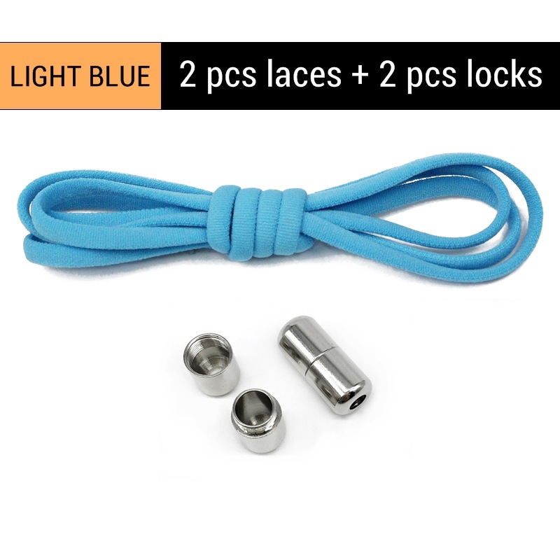 Gptsolvy New Circular Elastic Shoe laces No Tie Shoelaces Metal Lock Lazy Laces for Kids and Adult One size fits all shoes