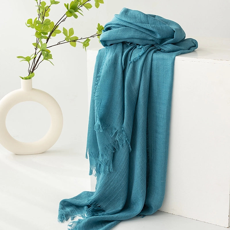 New Summer Solid Color Simple Scarf Commuter Sunscreen Shawl Scarf Women's High-grade Scarf Scarf Scarf
