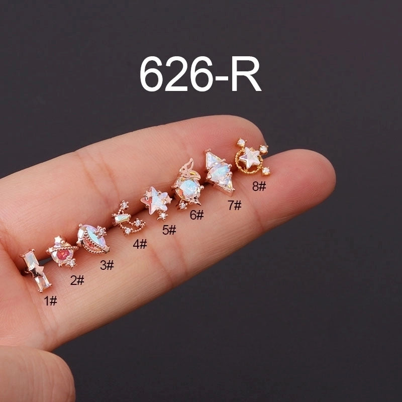 Ear Cartilage Rings & Studs Geometric 316L Stainless Steel  Copper Plating