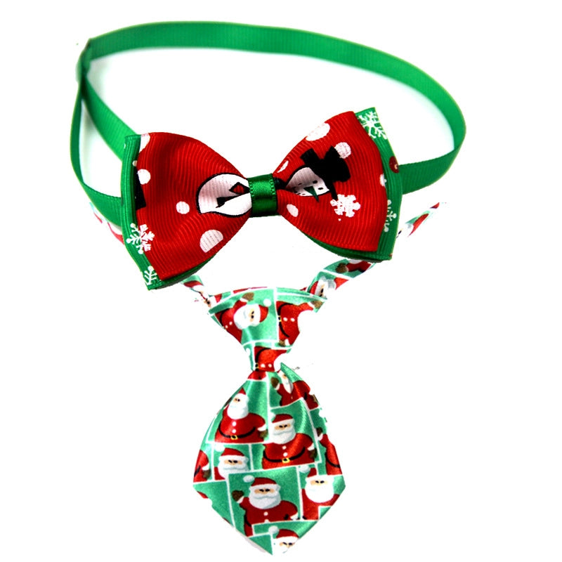 Casual Ribbon Christmas Color Block Bowknot Pet Accessories 1 Piece