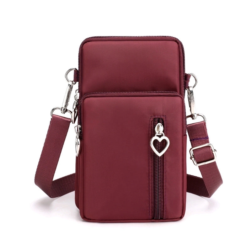 Women'S Nylon Solid Color Fashion Zipper Phone Wallet