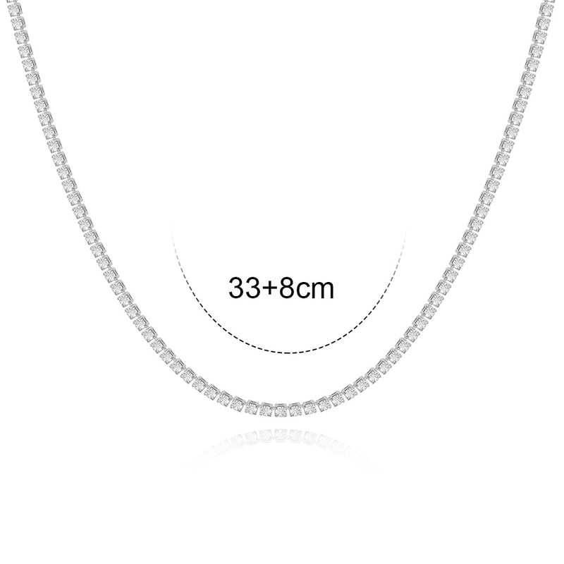 Fashion Geometric Copper Inlay Zircon Necklace 1 Piece
