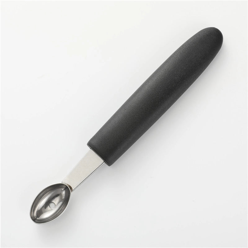 Simple Stainless Steel Fruit Ball Digger Ice Cream Watermelon Platter Digging Spoon Household Kitchen Metal Spoon With Rubber Handle