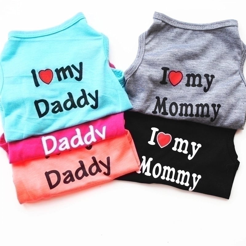 Casual Cotton Letter Pet Clothing