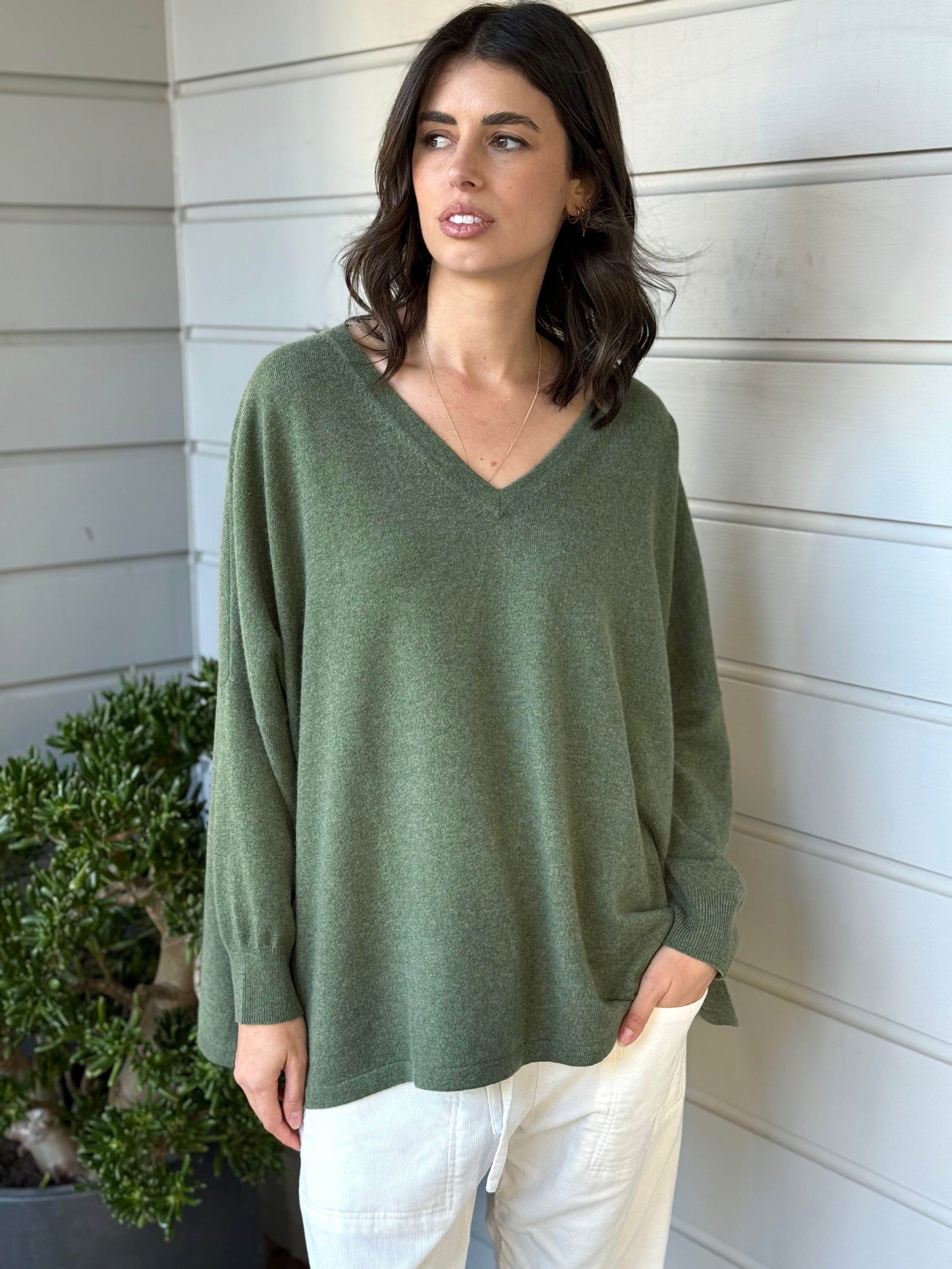 relaxed boyfriend knit-winter sage cashmere