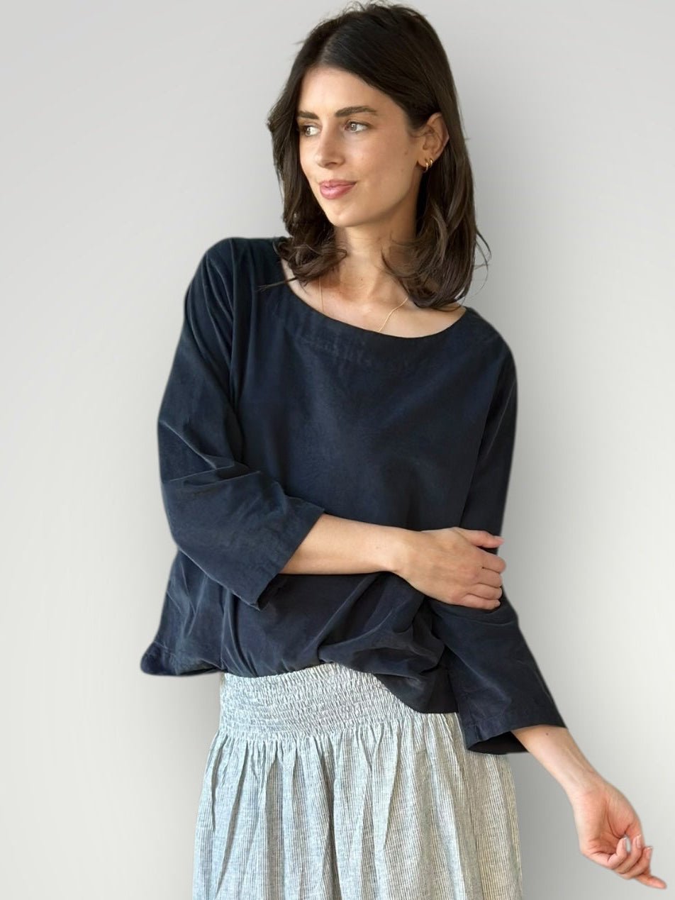 anya top - charcoal cord