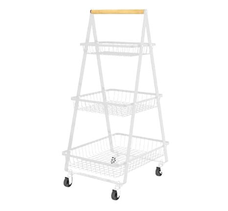 Multi-Function Multi Purpose 3-Tier A Shape Metal Mobile Trolley Cart (White)