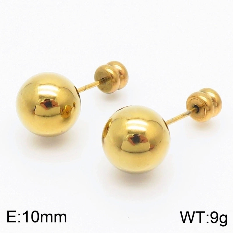 Geometric Titanium Steel No Inlaid 18K Gold Plated Earrings Ear Studs