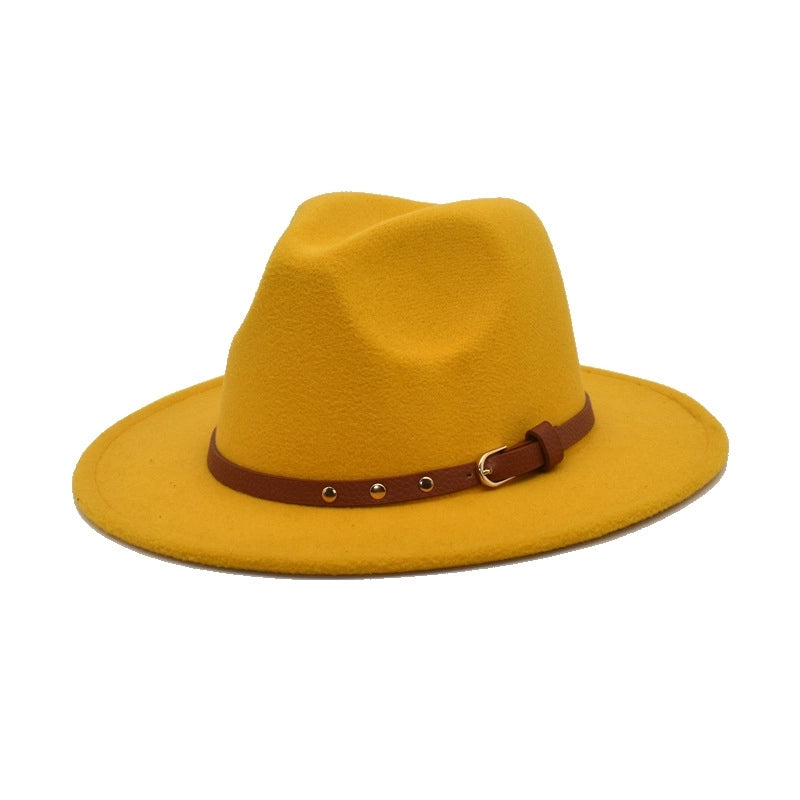 Autumn And Winter New Woolen Jazz Hat Women's Outdoor Travel Fedora Hat Men's Hat Top Hat