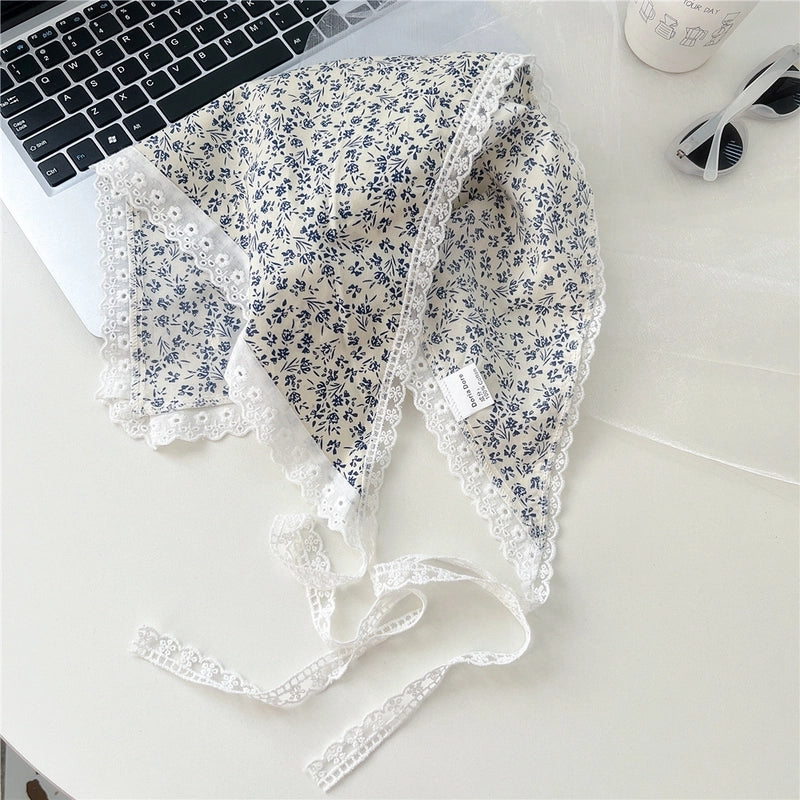 Women's Cute Sweet Lace Cotton And Linen Kerchief