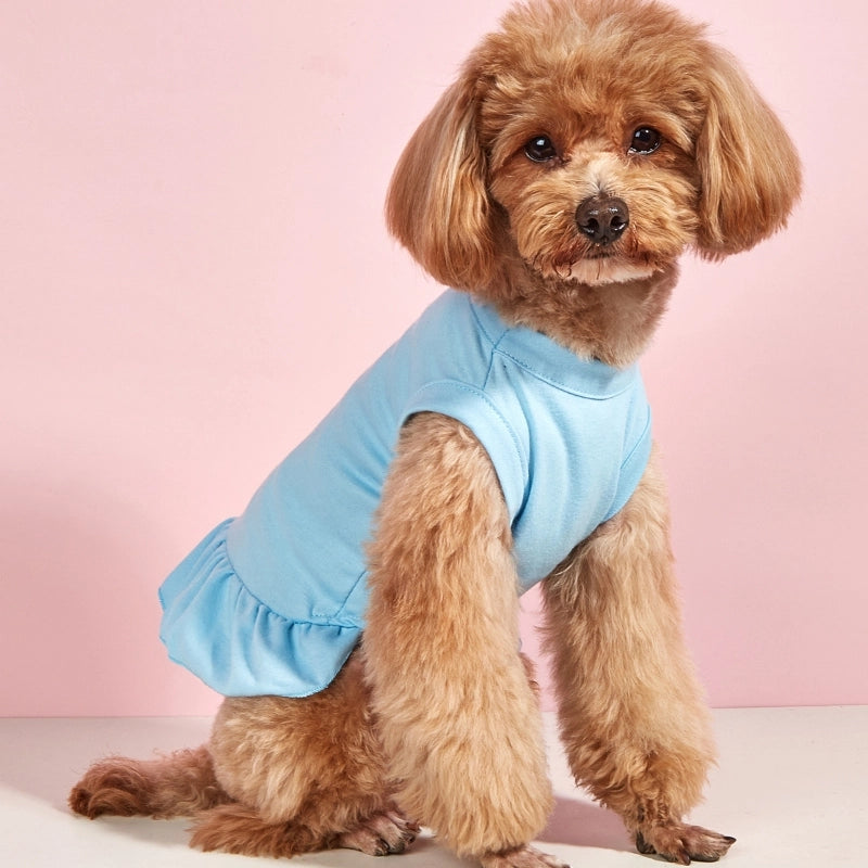 Cute Polyester Solid Color Pet Clothing