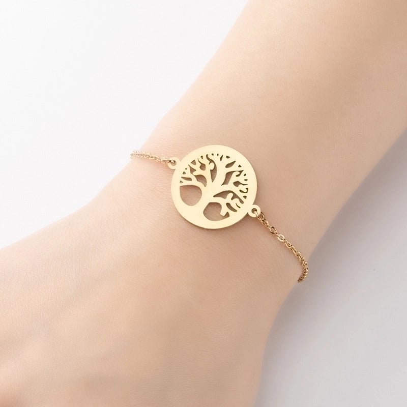 Fashion Leaf Star 201 Stainless Steel 18K Gold Plated Bracelets In Bulk