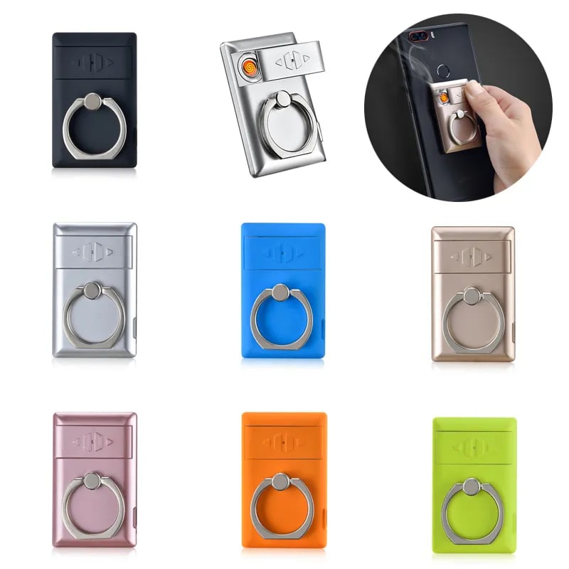 USB Rechargeable Ring Lighter: Multifunctional Phone Holder Electric Cigarette Torch