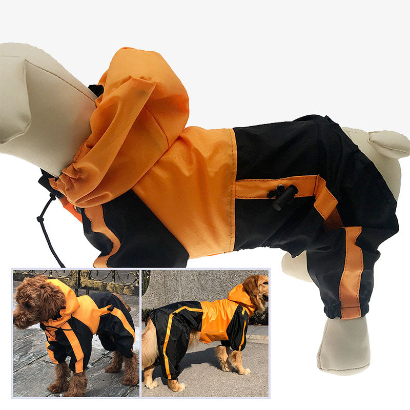 Oxford Fabric Waterproof Dog Full-Cover Raincoat with Legs and Hood