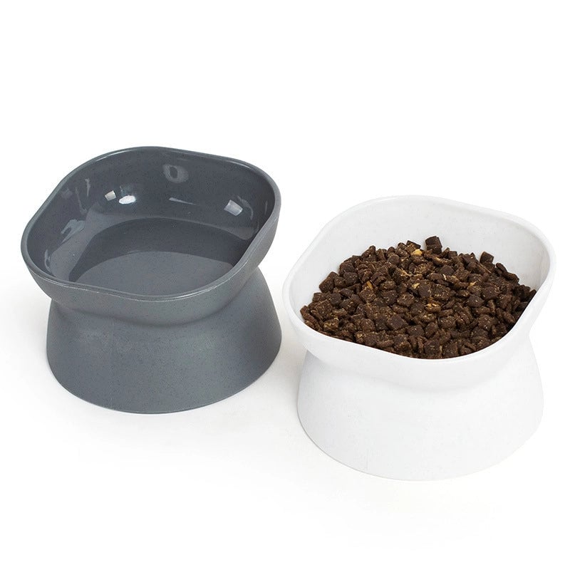 Double-sided Pet Feeding Bowl Oblique Mouth Protection Cervical Spine Dog Feeder Prevent Knocking Over High-legged Cat Feeding Basin