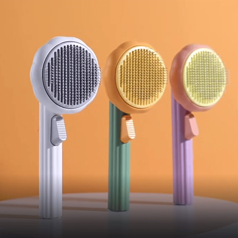 Pumpkin-shaped pet grooming brush