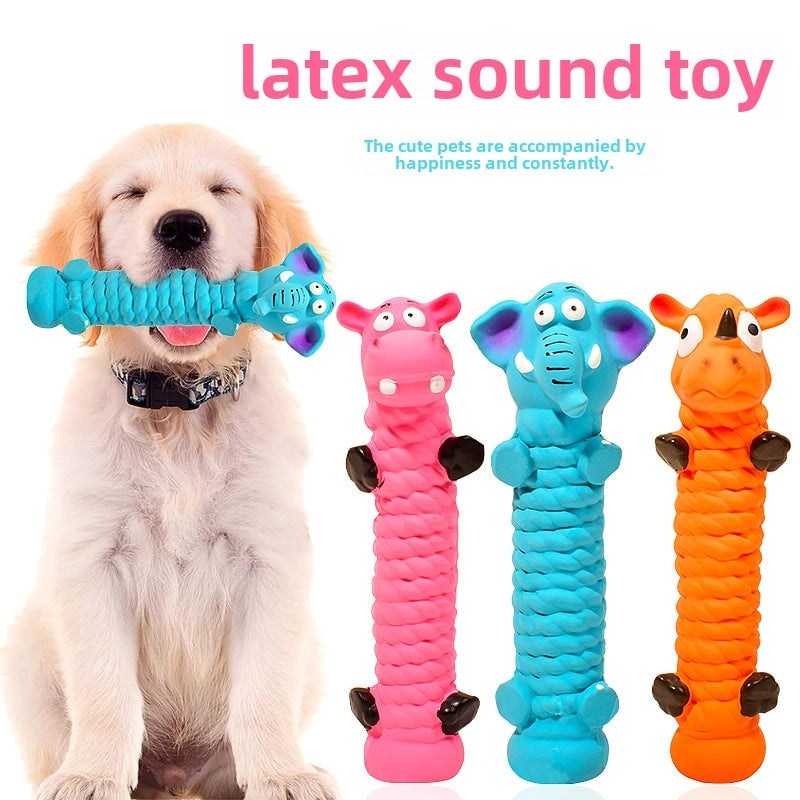 Pet Latex Toy Standing Rope Elephant Hippo Animal Shape Molar Bite Resistant Latex Vocal Dog Toy