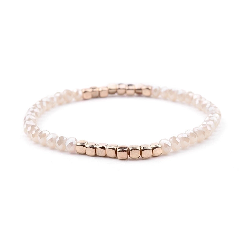 Minimalist Geometric Beaded Crystal Bracelets