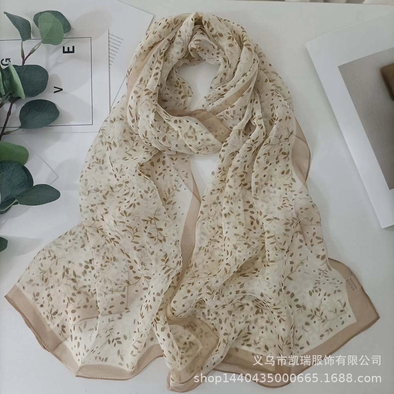 Women's Vacation Color Block Floral Polyester Silk Scarves