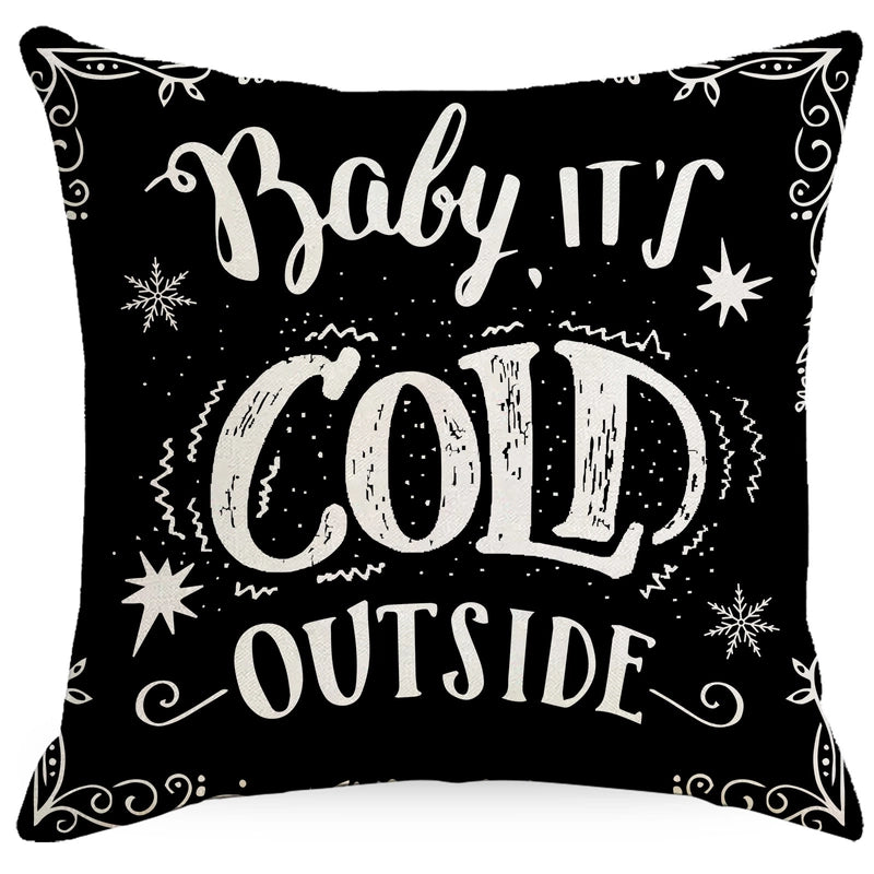 Fashion Christmas Tree Christmas Socks Letter Linen Pillow Cases