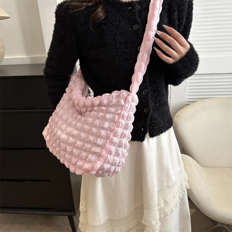 Women's Medium Special Material Solid Color Basic Classic Style Zipper Tote Bag