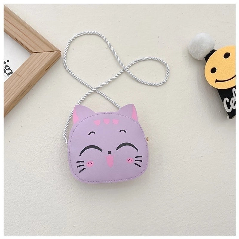 Kid's Pu Leather Animal Cute Semicircle Zipper Crossbody Bag