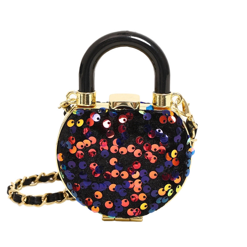 Women's Mini Canvas Heart Shape Streetwear Heart-shaped Lock Clasp Shoulder Bag