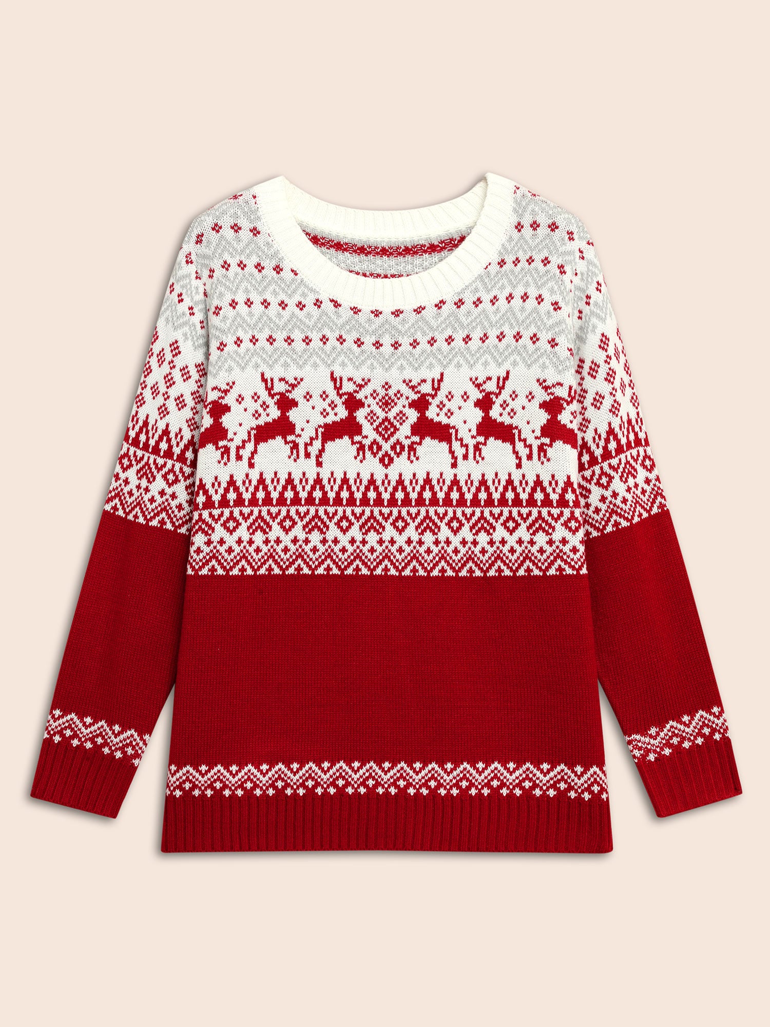 Supersoft Essentials Reindeer Print Round Neck Pullover