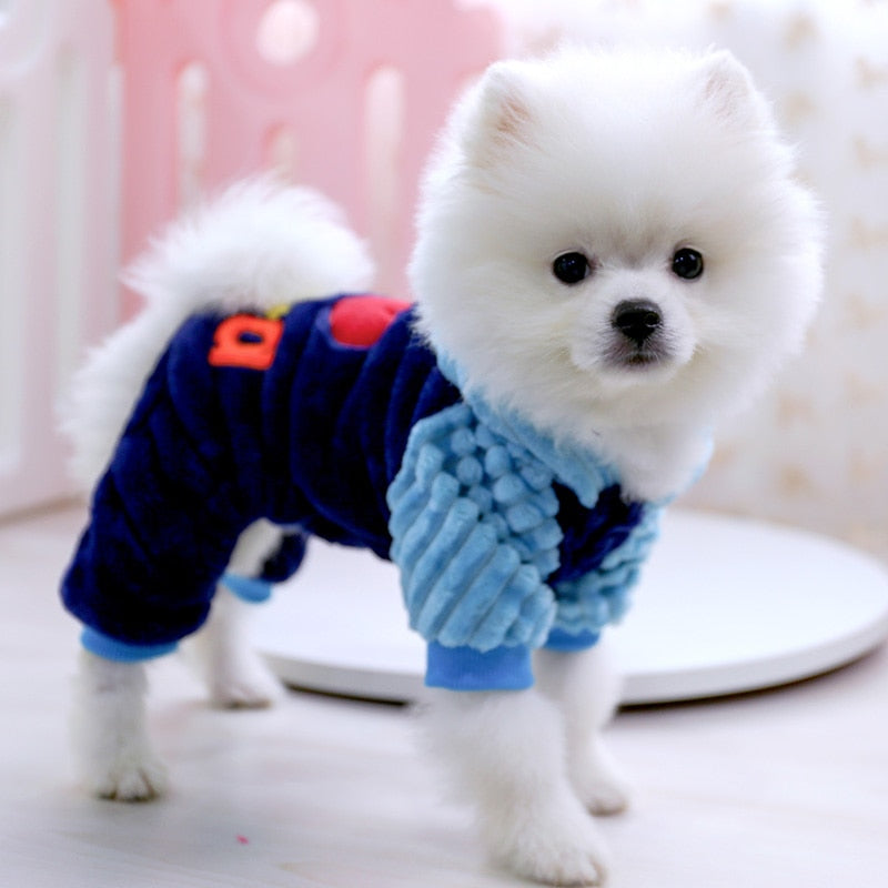 Letter Printed Warm Puppy Coat