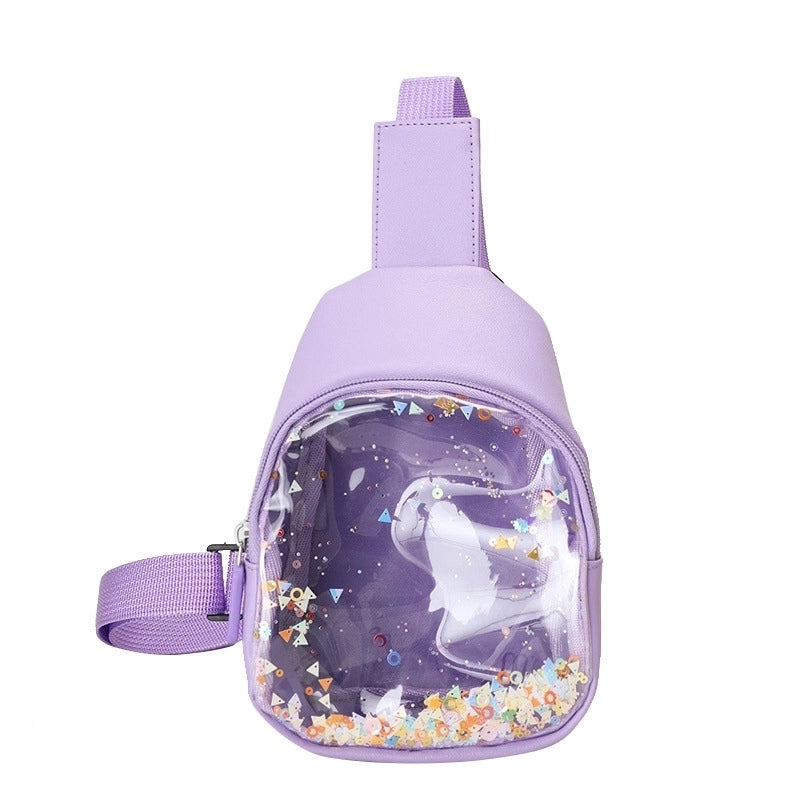 Kid's Cute Solid Color Pu Leather Anti-theft Waist Bags