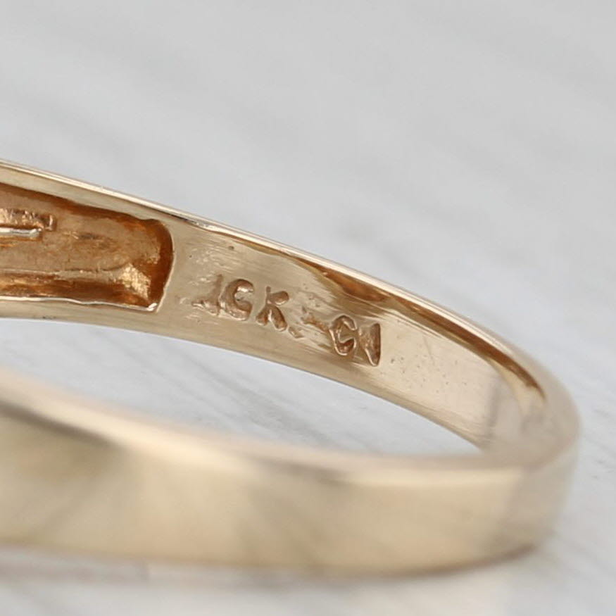 Diamond Bypass Ring 10k Yellow Gold Size 6.75 Band