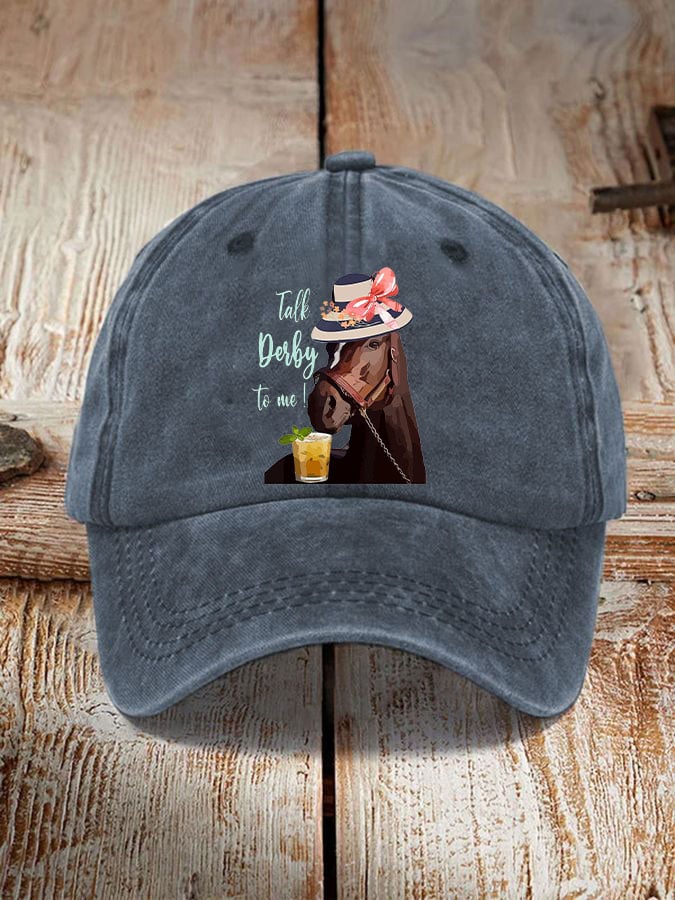 Talk Derby To Me printed hat