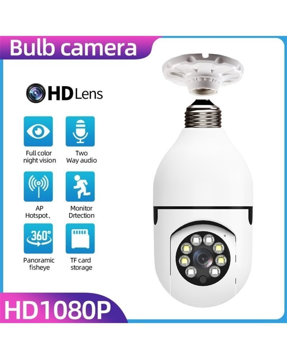 Wireless Wifi Light Bulb Camera Security Camera🔥