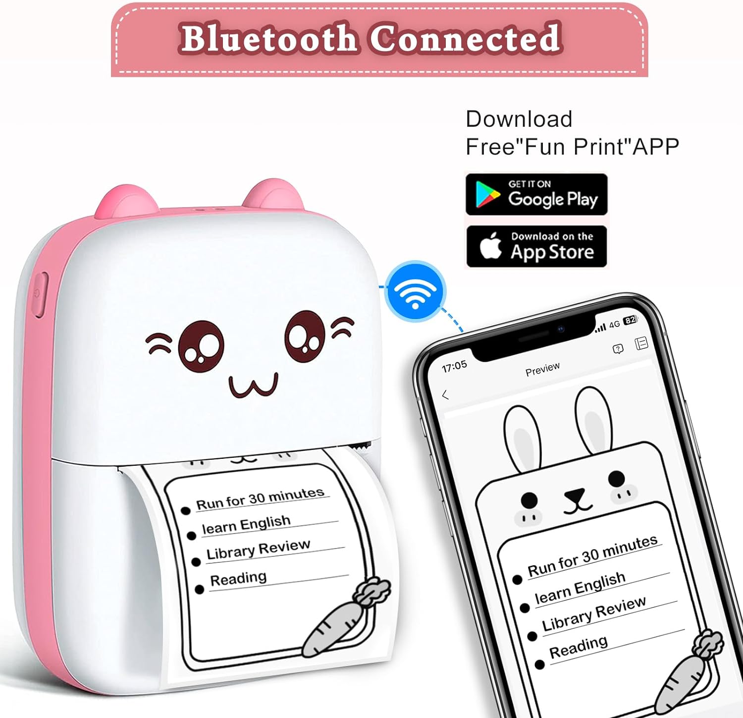 Portable Mini Bluetooth WiFi Printer
