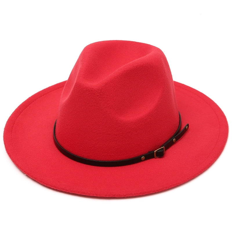 New Retro Women's Jazz Hat British Versatile Simple Woolen Hat Jazz Hat