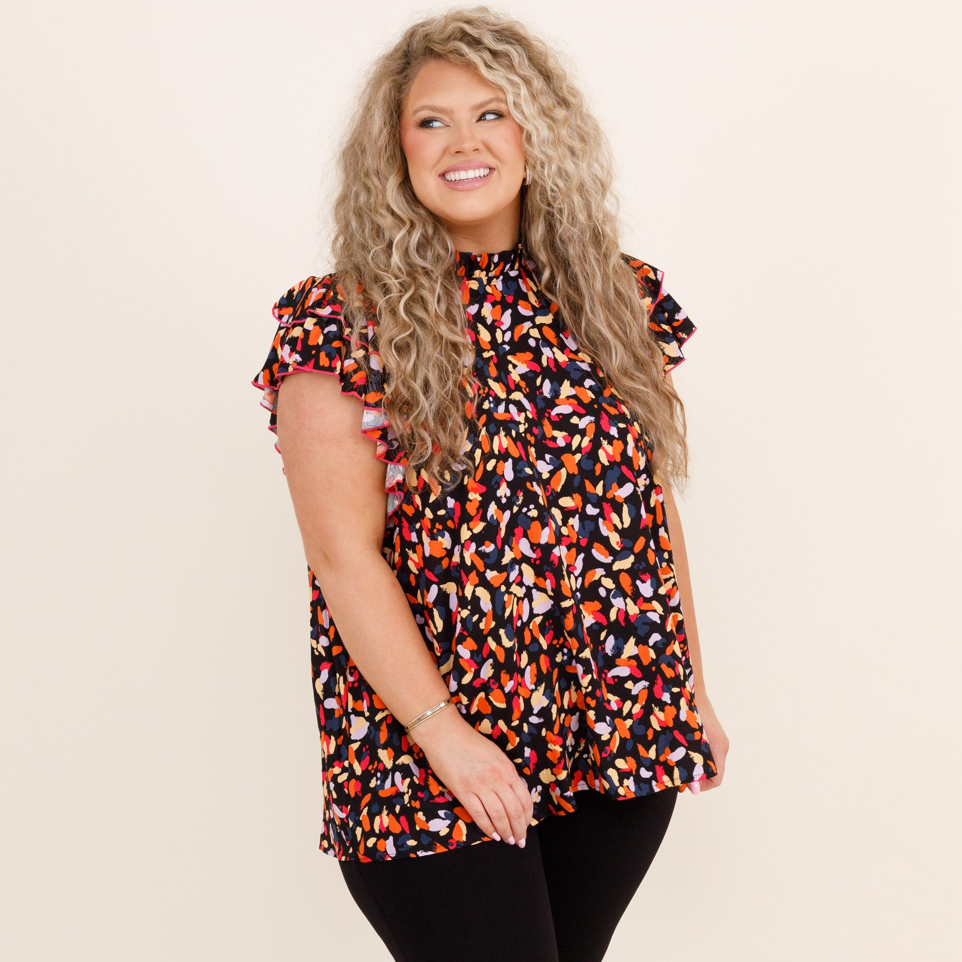 Don't Leave Me Top. Black/Fuchsia