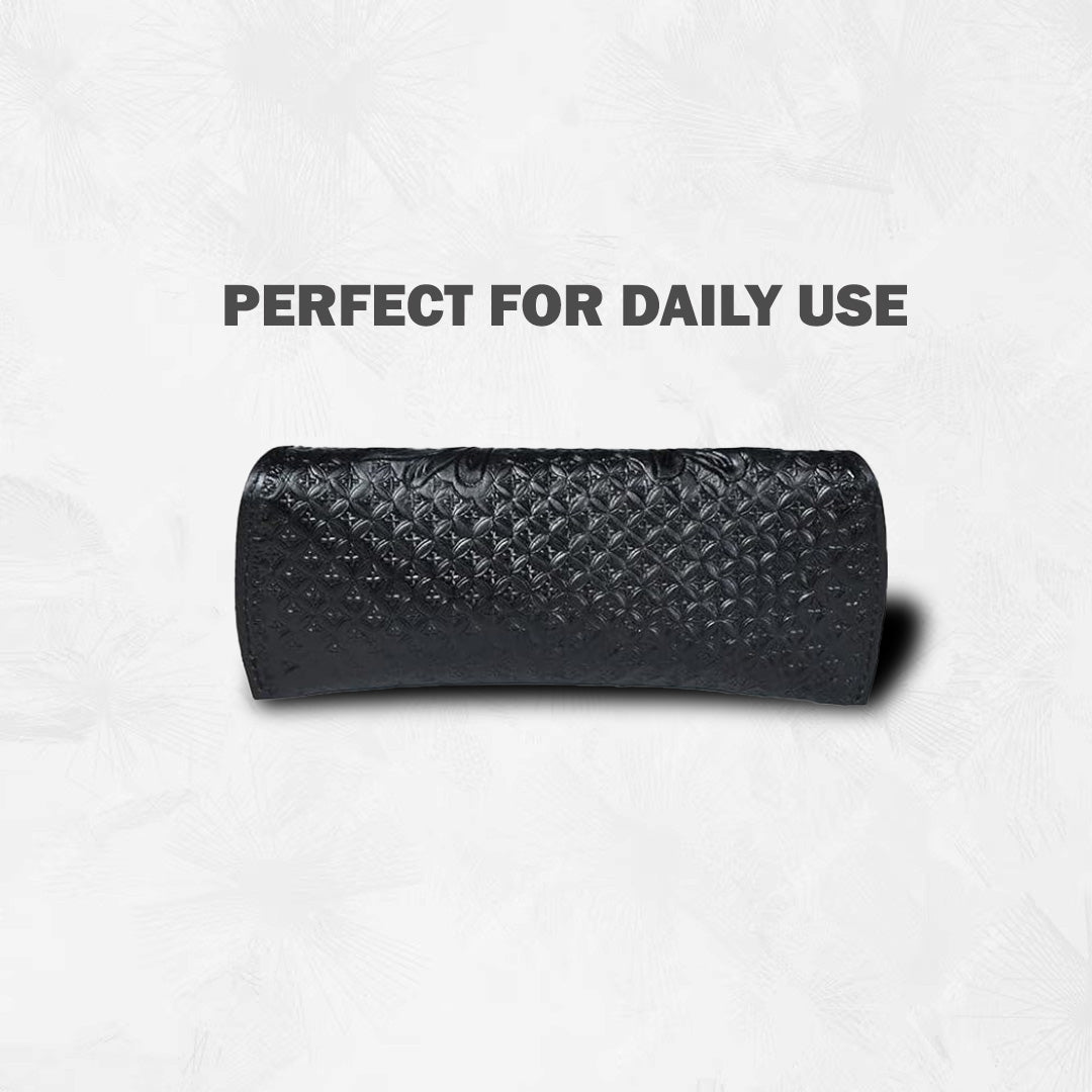 Black Textured Leather Sunglasses Cover